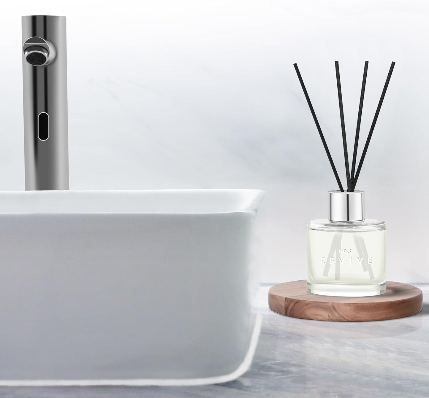 3 Pack Fragrance Reed Diffuser, 50ML Lavender Jasmine Lemongrass Aromatherapy Diffuser Set with 12 Black Fiber Sticks,Air Freshener for Bedroom Bathroom Office, 8.2X 6.6X 2.1 inch