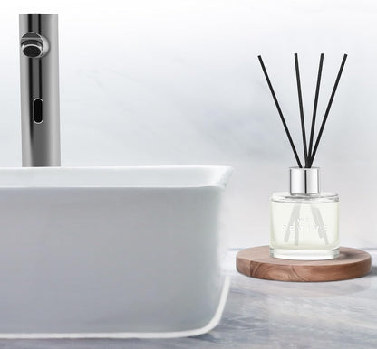 3 Pack Fragrance Reed Diffuser, 50ML Lavender Jasmine Lemongrass Aromatherapy Diffuser Set with 12 Black Fiber Sticks,Air Freshener for Bedroom Bathroom Office, 8.2X 6.6X 2.1 inch