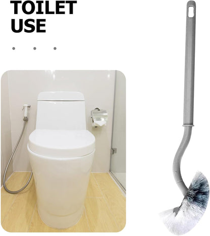 UPKOCH Curved Handle Toilet Brush 5pcs Set Gray Under Rim Toilet Bowl Cleaning Brush for Bathroom, Hard-to-Reach Areas Scrubber, Sturdy Household Restroom Cleaning Tool