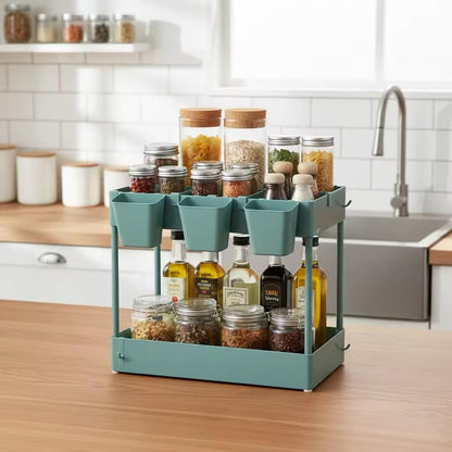 danpinera Storage Cart on Wheels, 3 Tier Slim Laundry with Wheels Bathroom Organizer with Hanging Cups Hooks Dividers Handle Mobile Rolling Art Cart for Bathroom Kitchen Narrow Places, White