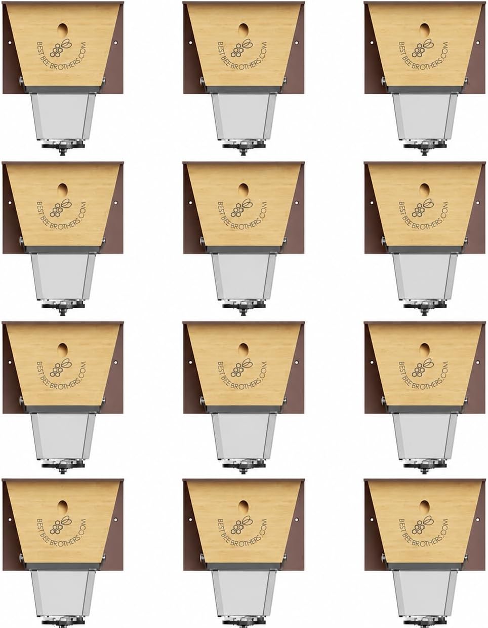 Best Bee Brothers Ultimate Pro Carpenter Bee Trap for Outside with Extra-Large, Clear External Receptacle, Internal Bee Vault & Spring-Loaded Door, 4.2” D x 5.8” W x 7.5” H (2 Pack)