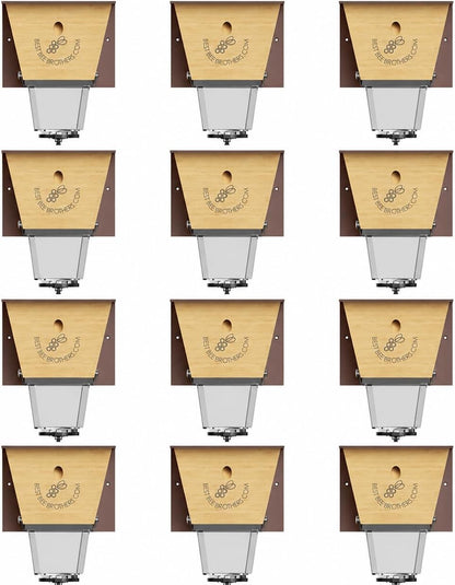 Best Bee Brothers Ultimate Pro Carpenter Bee Trap for Outside with Extra-Large, Clear External Receptacle, Internal Bee Vault & Spring-Loaded Door, 4.2” D x 5.8” W x 7.5” H (2 Pack)