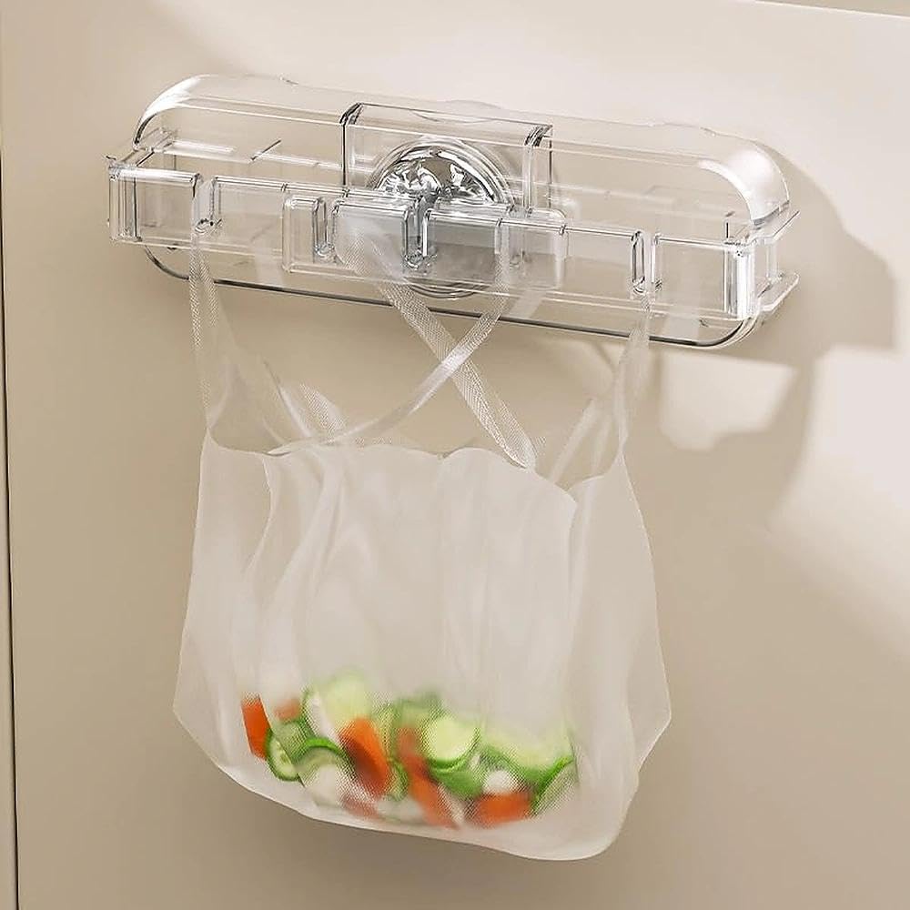 Temvue Kitchen Trash Bag Holder,Suction Cup Plastic Bag Holder,Grocery Bag Holder