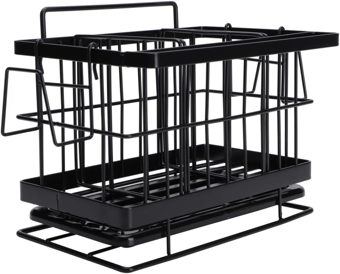 Outanaya 1pc Wall-mounted Adjustable Stainless Steel Rag Storage Rack Sponge Drain Basket for Kitchen and Bathroom Easy to Install Organizer for Cleaning Cloths and Utensils