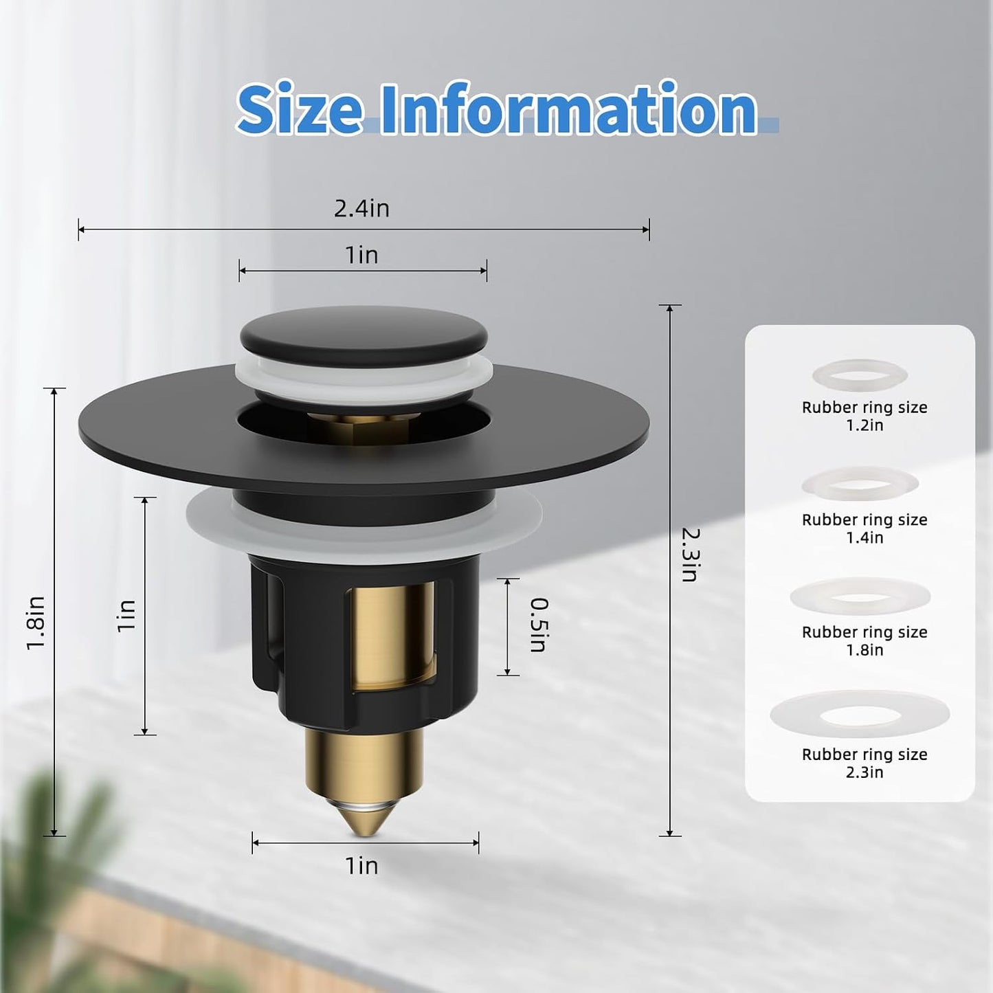 iFealClear Metal Universal Bathroom Sink Stopper, Upgraded Stainless Steel Sink Drain Strainer for 1.1''~2.36" Basin Pop Up Drain Strainer, Anti-Clogging Filter Basket, Brushed Nickel