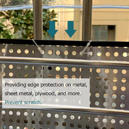 Clear Rubber Edge Trim, U Channel Rubber Seal Strip with Self-Adhesive Tape, Metal Edge Protector Fit for 0.15", 20Ft (236 in)