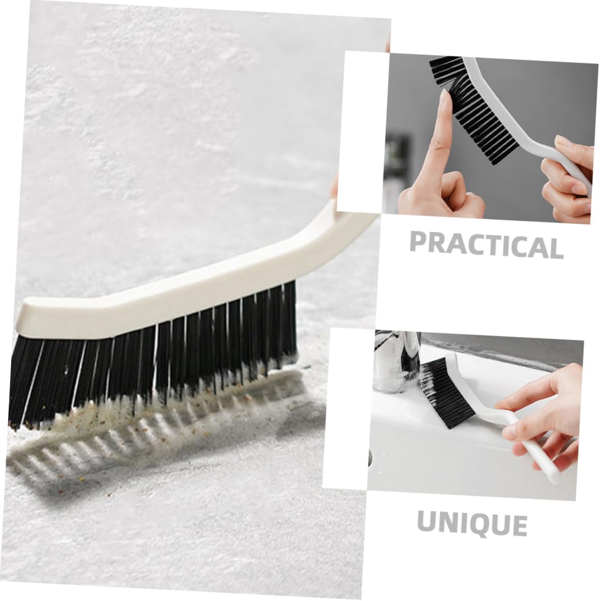 Amosfun 4pcs Hard Bristle Crevice Cleaning Brush 8.2" Gap Cleaning Tool for Kitchen Bathroom Window Tracks and Narrow Spaces