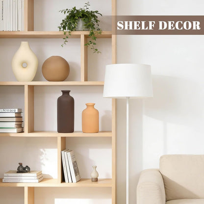 Ceramic Vase Set of 4 Modern Farmhouse Decor Vases for Home Table Centerpiece - Rustic Flower Vases for Living Room Kitchen Shelf Bedroom Office Bathroom Dining and Coffee Table Decor