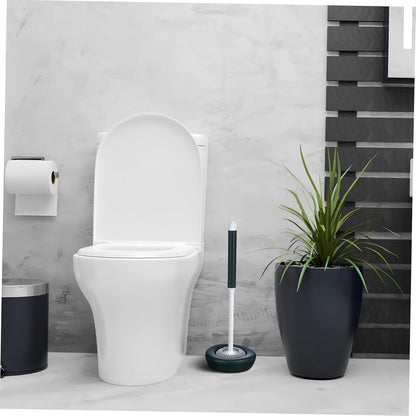 HEALLILY 1set Silicone Toilet Bowl Brush with Holder Effortless Cleaning Tool for Bathroom Quick Drying Design with Drainage and Resilient Cleaning Accessory for Toilet Maintenance