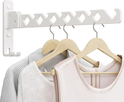 Wall Mounted Clothes Drying Rack, Wall Clothes Hanger Foldable, Laundry Hanger Hook for Bathroom, Wall Clothes Rack Indoor, Perfect for Small Spaces, Matte Black