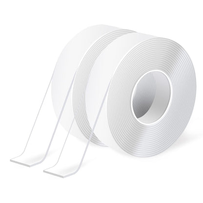 Art3d Double-Sided Tape (4-Roll of 10FT), Removable, Traceless, Washable, Reusable - Multipurpose Tape as Seen on TV (1/24" x 1/2" x 10', 4)