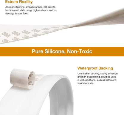 Door Draft Stopper Under Door Draft Blocker Insulator Door Sweep Weather Stripping Noise Stopper Strong Adhesive 39'' Length, White, 45, 1.77x39.37