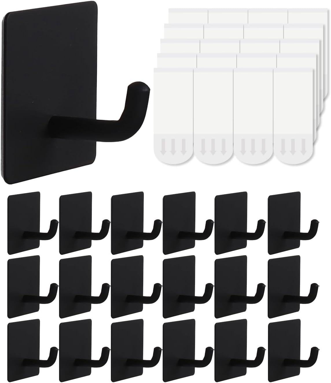 2 Razor Holder for Shower and 3 Adhesive Hooks with Removable Strips，Towel Hooks for Hanging，Wall Hooks for bathrooms，Removable Damage-Free Metal Shaver Holder，for Stockings，Decor，Robe