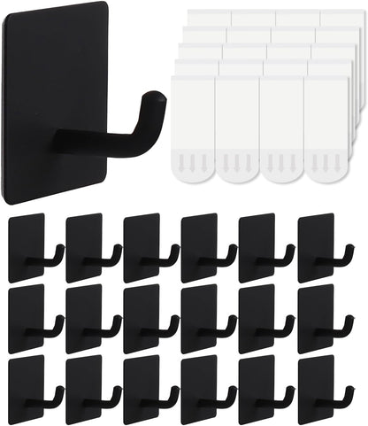 2 Razor Holder for Shower and 3 Adhesive Hooks with Removable Strips，Towel Hooks for Hanging，Wall Hooks for bathrooms，Removable Damage-Free Metal Shaver Holder，for Stockings，Decor，Robe