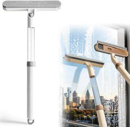 5-in-1 Double-Sided Window Screen Cleaning Brush with Long Handle, Extendable Squeegee for Window Cleaning & Car Window Cleaner Tool – Complete Window Cleaning Kit for Home Auto Glass (Mix-2pcs)