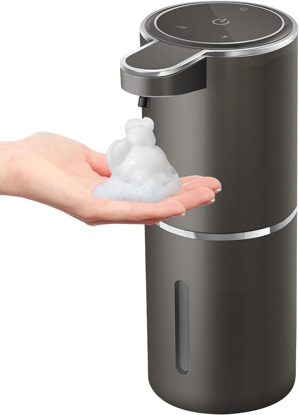 Automatic Foaming Soap Dispenser,4-Level Adjustable Foam, Wall Mount,USB Rechargeable,12.8oz/ 380ml,Touchless Hand & Dish Soap Dispenser for Bathroom, Kitchen,Hotel, Restaurant