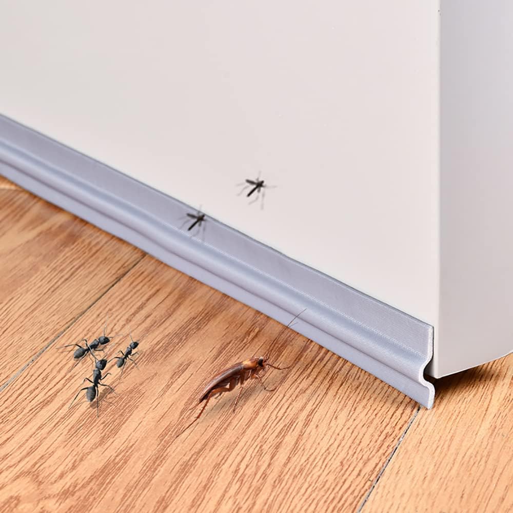 118 inch Weather Stripping Door Seal Strip for Bottom of Door,Self-Adhesive Window Draft Stopper Foam Seal Strip,Soundproof Window Insulation Weather Strip for Winter Gap Blocker(White)