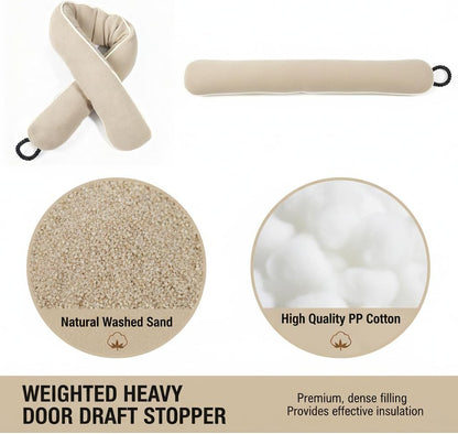 VelTherm Door Draft Stopper - 36" Under Door Gap Filler & Door Sweep for Bottom of Door - All-Season Heavy Duty Draft Stopper for Bottom of Door to Block Hot/Cold Air, Noise, Dust & Light