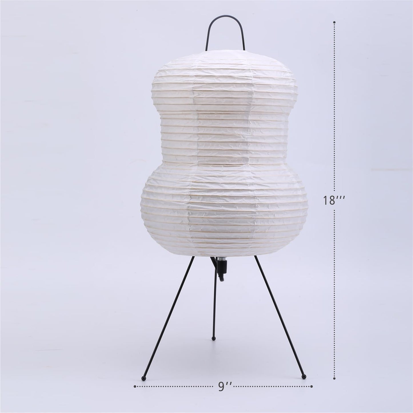Japanese Noguchi Inspired Table Lamp Zen Rice Paper Lantern with Warm Light for Bedroom Living Room or Office Modern Japandi Decor(Segment)