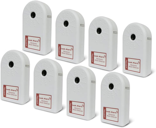 Zircon Contractor Pack of Leak Alert Electronic Water Detectors, Batteries not included, White, 8-Pack