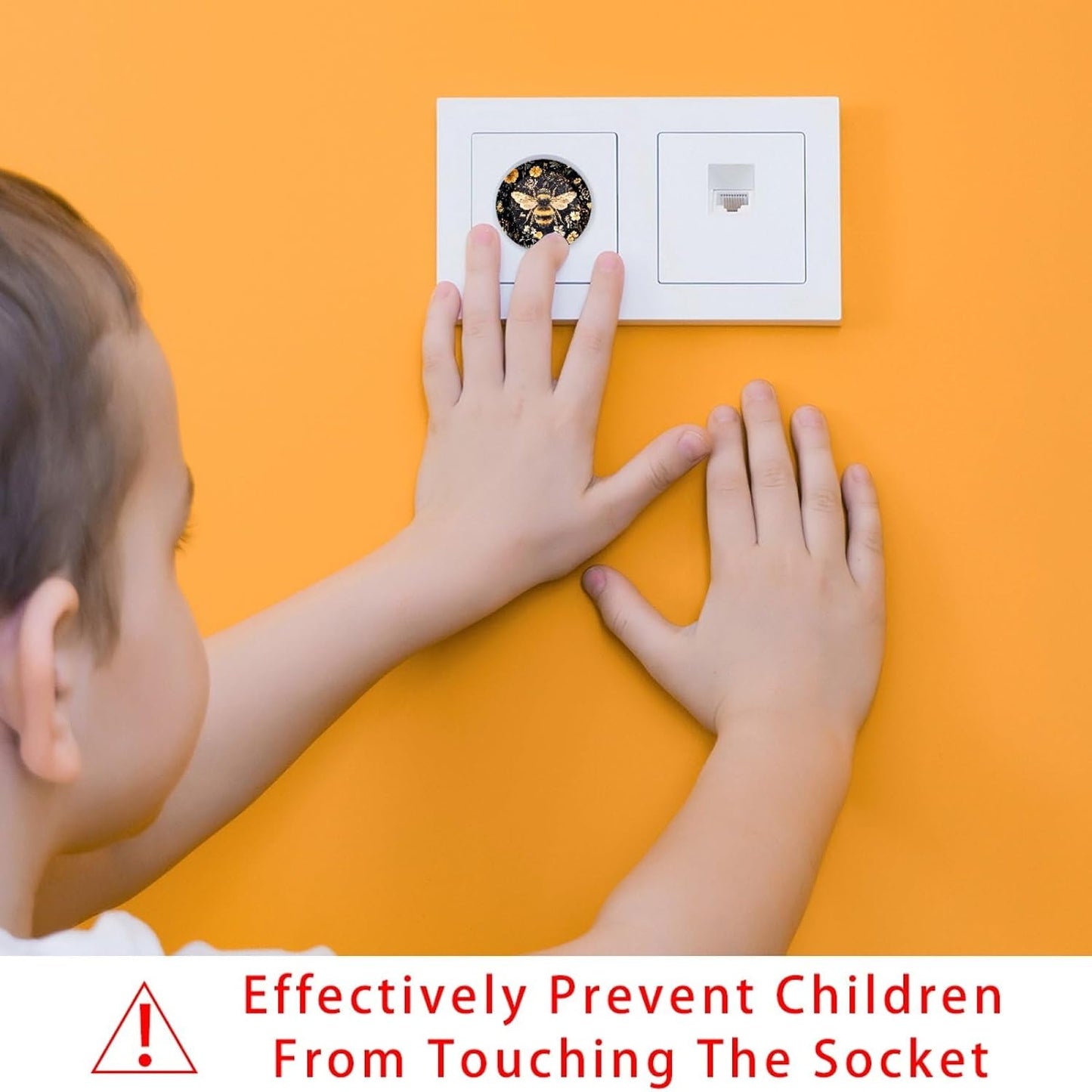 Vintage Brown Wood 12 Packs Outlet Covers Child Proof Plug Protector, Safety Outlet Plugs Covers, 2-Prong Wall Socket Protection Caps, Round Electrical Wall Receptacle for Home Office