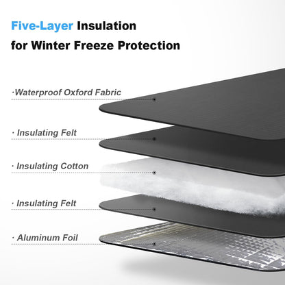 Insulated Outdoor Faucet Cover for RV Park & Yard Hydrant, 25”H x 13.5”W, Freeze and Heat Protector for Winter & Summer, Ideal for Garden, Lawn, and Sprinkler Systems