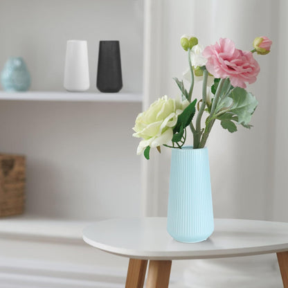 White Ceramic Vase, GUKJOB Small Cute Flower Vase for Pampas Grass, Home, Living Room, Dining Table, Farmhouse, Office Decor, Bedroom, Table, and Kitchen Shelf (White- 2PCS)