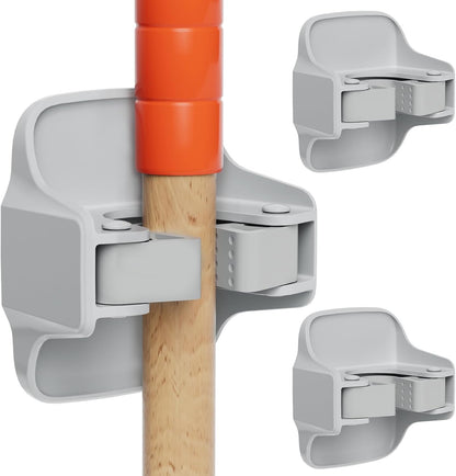 reliahom Broom Holder Wall Mount Mop Grippers organizer wall hanging, 3Pack | No Drilling Self Adhesive Easy install Anti-Slip Mop Broom Hanger Storage Rack for Kitchen,Laundry Room,Garden,Garage