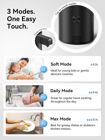 SUNLY Touchless Automatic Soap Dispenser – Clog-Free Pump, 0.2s Fast Sensor, USB-C Rechargeable, Smudge-Resistant Stainless Steel, for Kitchen & Bathroom Soap Dispenser