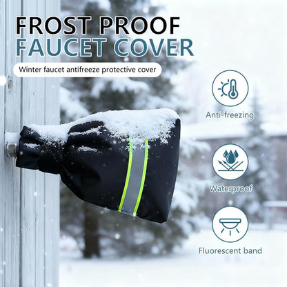 Outdoor Faucet Covers for Winter, 9.8" x 6.3" Freeze-Proof Insulated Spigot Cover, Waterproof Hose Bib Covers for Outside Taps, Heavy-Duty Winterizing Protection for Garden Yard & Patio (2Pcs)