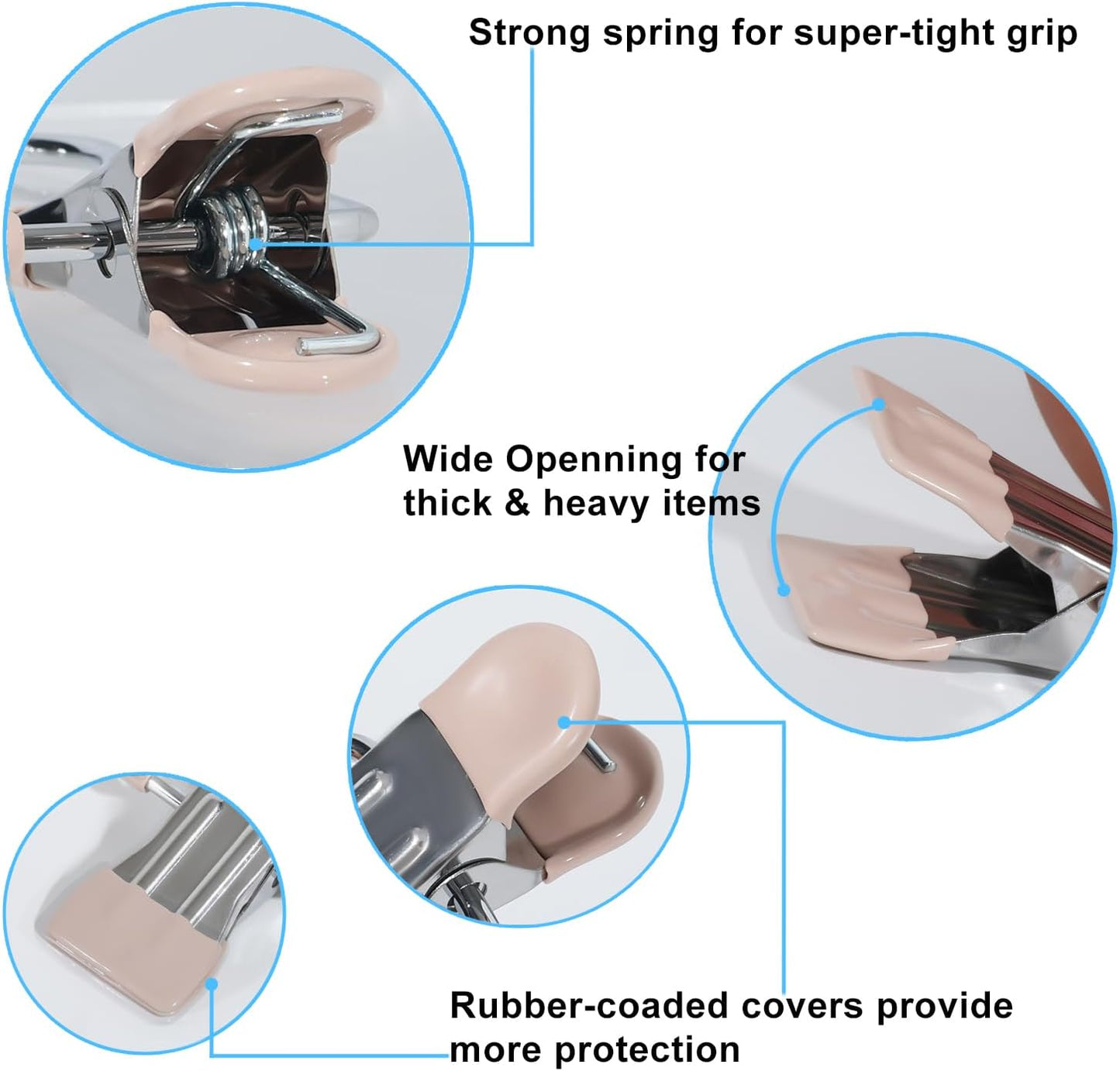 15/30Pcs Upgrade Double Head Clamp Dipped Clothespin for Laundry Hooks with Clips, Boot Holder, Hanging Clips, Portable Multifunctional Hangers Single Clip Space Saving for Jeans, Hats (15, White)
