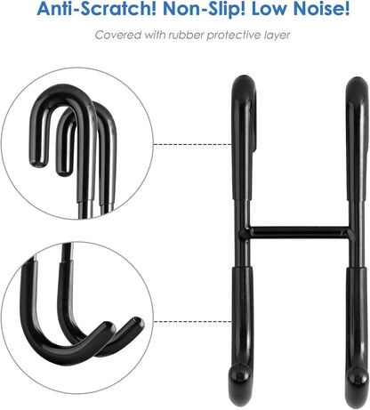 Simtive 14-Inch Shower Squeegee Set, Includes Shower Door Hook and Adhesive Hook, Squeegee for Shower Doors, Mirror and Window, Silver