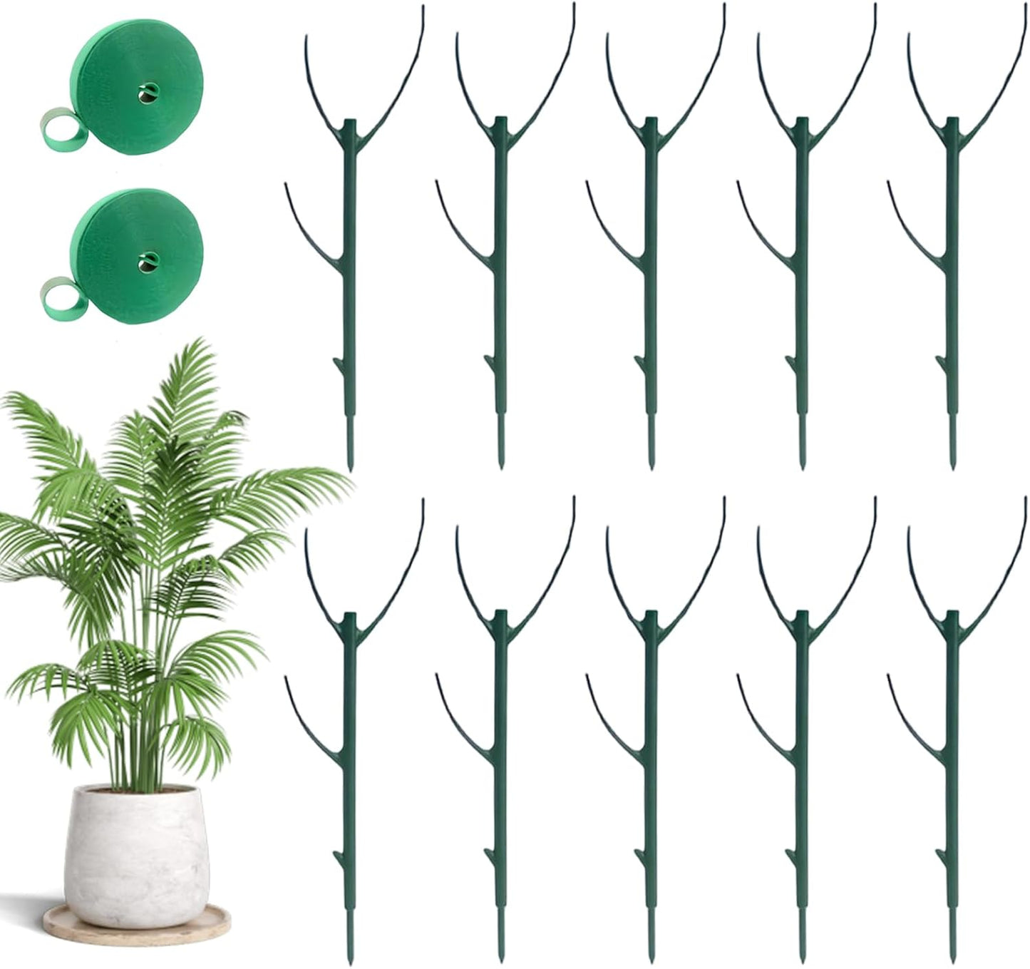 5 Pack Stackable Plant Support Stakes, Stackable Monstera Plant Support Stakes for Indoor Outdoor Plants, Stem Holder Structures Frame, Plant Sticks for Vine Training Stem Stabilization