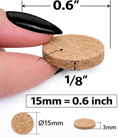 Felt Furniture Pads Corlevito 66 PCS (0.9") – Chair Leg Floor Protectors for Hardwood Floors, Strong Adhesive Anti Scratch Felt Pads for Furniture,Noise Reducing Furniture Pads (Brown)