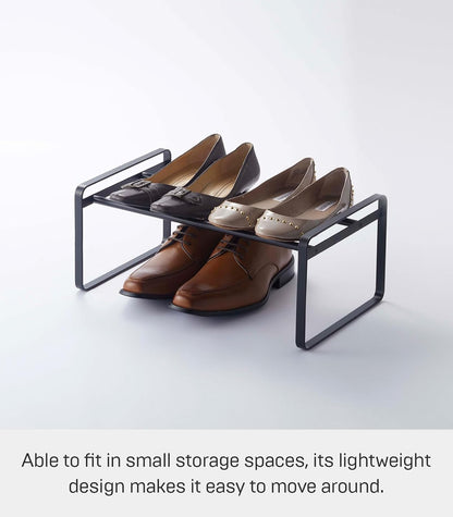 YAMAZAKI Home Frame Adjustable Shoe Rack - Spacesaving Storage Solution, 7" - Steel - Holds Up to 4 Pairs of Shoes Per Shelf