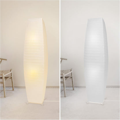 Paper Floor Lamp, Rice Paper Lamp for Living Room, Japanese Floor Lamp Rice Shade for Bedroom, Office& Living Room-Beige(Oval)