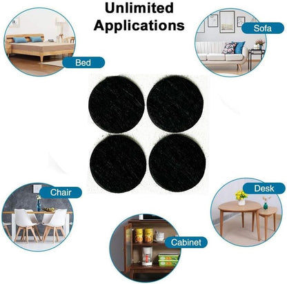 48 Pcs Self Adhesive 1" Round Felt Furniture Pads (White, 1")