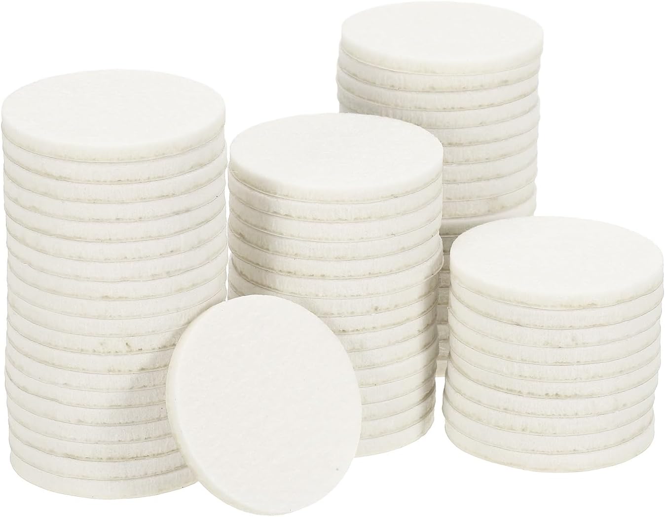 uxcell 32Pcs Non Slip Furniture Pads, 3" Round Self Adhesive Felt Bumpers Noise Reducing Furniture Feet Floor Protector for Chairs Tables Furniture Legs (White 0.2" Thick) - Colors B
