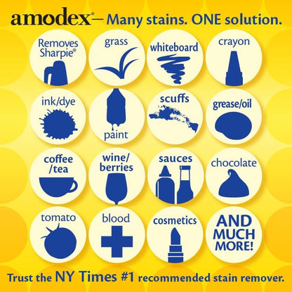 Amodex Laundry Brush for Stains on Clothes, Use with Amodex Stain Remover to Remove Ink, Sharpie, Makeup, and More, Soft Bristled Brush for Stain Removal Even on Delicate Fabrics and Skin