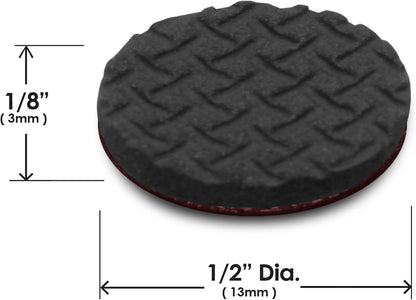 Slipstick GorillaPads CB147 Non Slip Furniture Pads/Gripper Feet (Set of 16) Self Adhesive Rubber Floor Protectors, 1 inch Round, Black