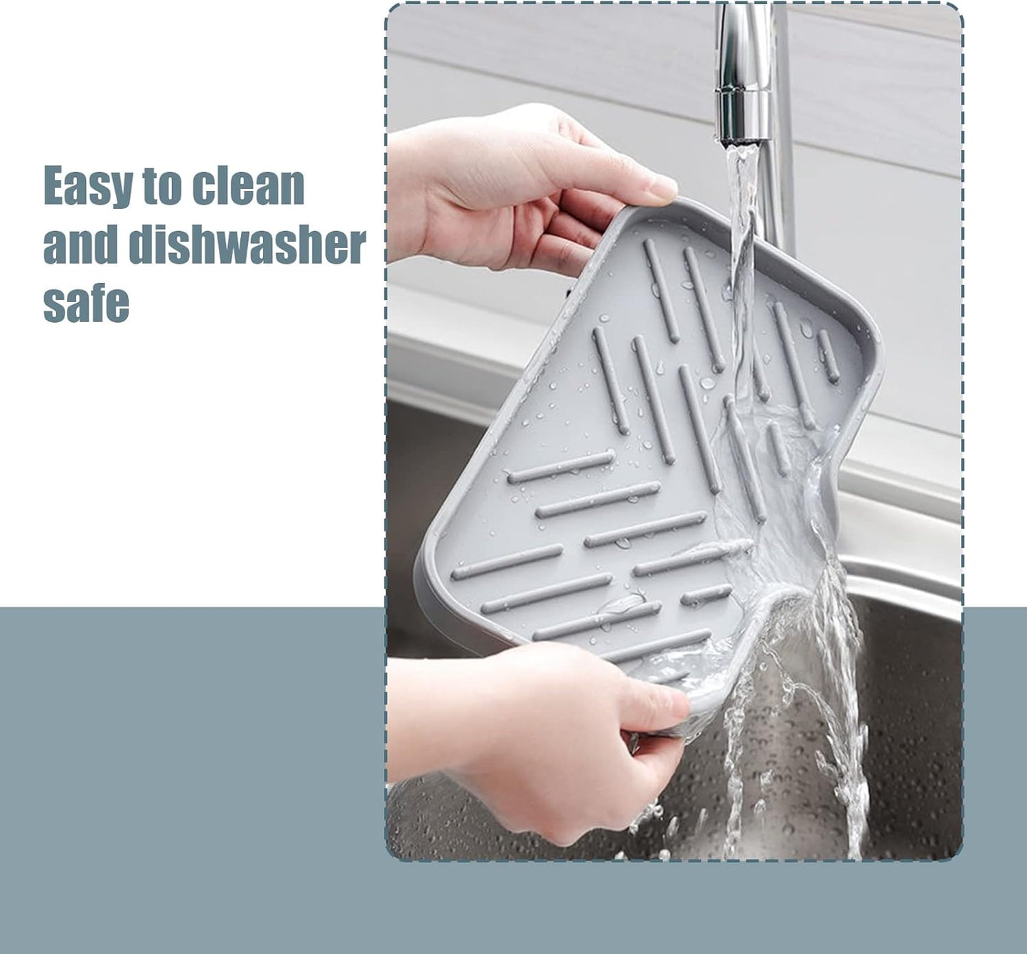 Kitchen Soap Tray, XIACIBDUS 2PCS Silicone Sink Sponge Holder, Soap Holder for Kitchen Sink with Drain Spout, Bath Tray Caddy Soap Tray for Kitchen Counter Bathroom Dish Scrubber(Big)