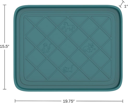 All Weather Boot Tray - Small Water Resistant Plastic Utility Shoe Mat for Indoor and Outdoor Use in All Seasons by Stalwart (Teal)
