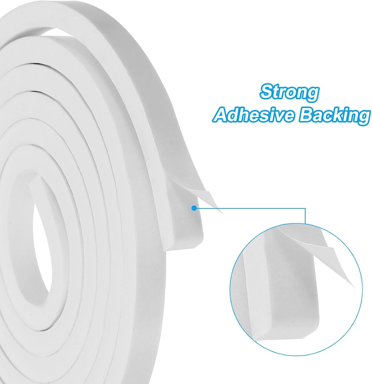 PATIKIL Weather Stripping Door Seal Strip, 3/8 Inch x 1/4 Inch x 32 Ft Self Adhesive Soundproof High Density Foam Tape Insulation for Door Window Air Conditioning, White - Colors A