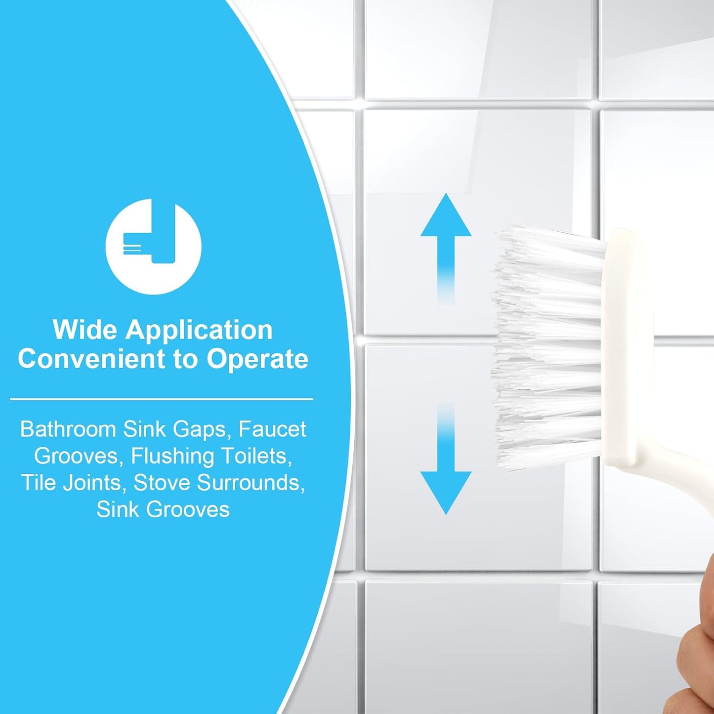 NQEUEPN 2pcs Grout Cleaner Brush for Tile Floors, V-Shaped Handheld Stiff Shower Gap Cleaning Scrubber with Hard Bristles, Grout Brush for Shower Tile, Door Groove Gap, Bathroom, Kitchen, Window
