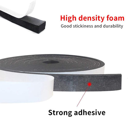 Weather Stripping Door Seal Strip for Doors and Windows, 1In x 1/8In x 33Ft x 2 Roll Foam Insulation Tape Self Adhesive,Sound Proof,Weatherstrip,Pipe Cooling, Air Conditioning Seal Strip - Colors A
