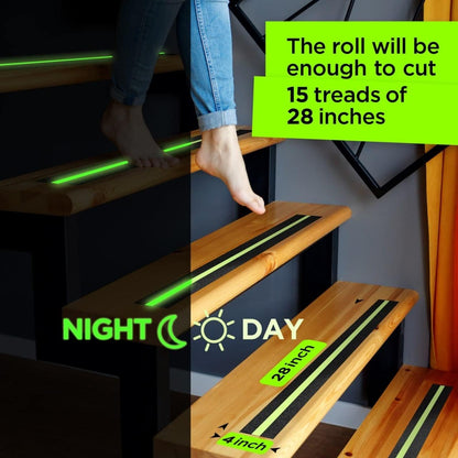 Grip Tape - Heavy Duty Anti Slip Tape for Stairs Outdoor/Indoor Waterproof 4Inch x 35Ft Safety Non Skid Roll for Stair Steps Ramp Traction Tread Staircases Grips Adhesive Non Slip Strips Walk Black