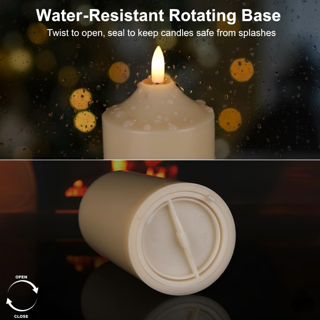 ANGELLOONG Flickering Flameless Candles, Realistic Battery Operated Candles with Remote and Timer, Set of 3 LED Candles for Room Fall Home Wedding Decor Centerpieces Table Party Valentines Decorations