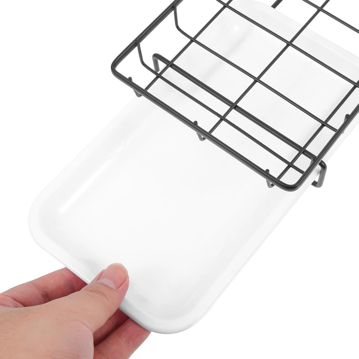 Wall-Mounted and Desktop Kitchen Sponge Draining Rack Black Dishcloth Holder Sink Shelf Home Essentials Storage Organizer for Kitchen Cleaning