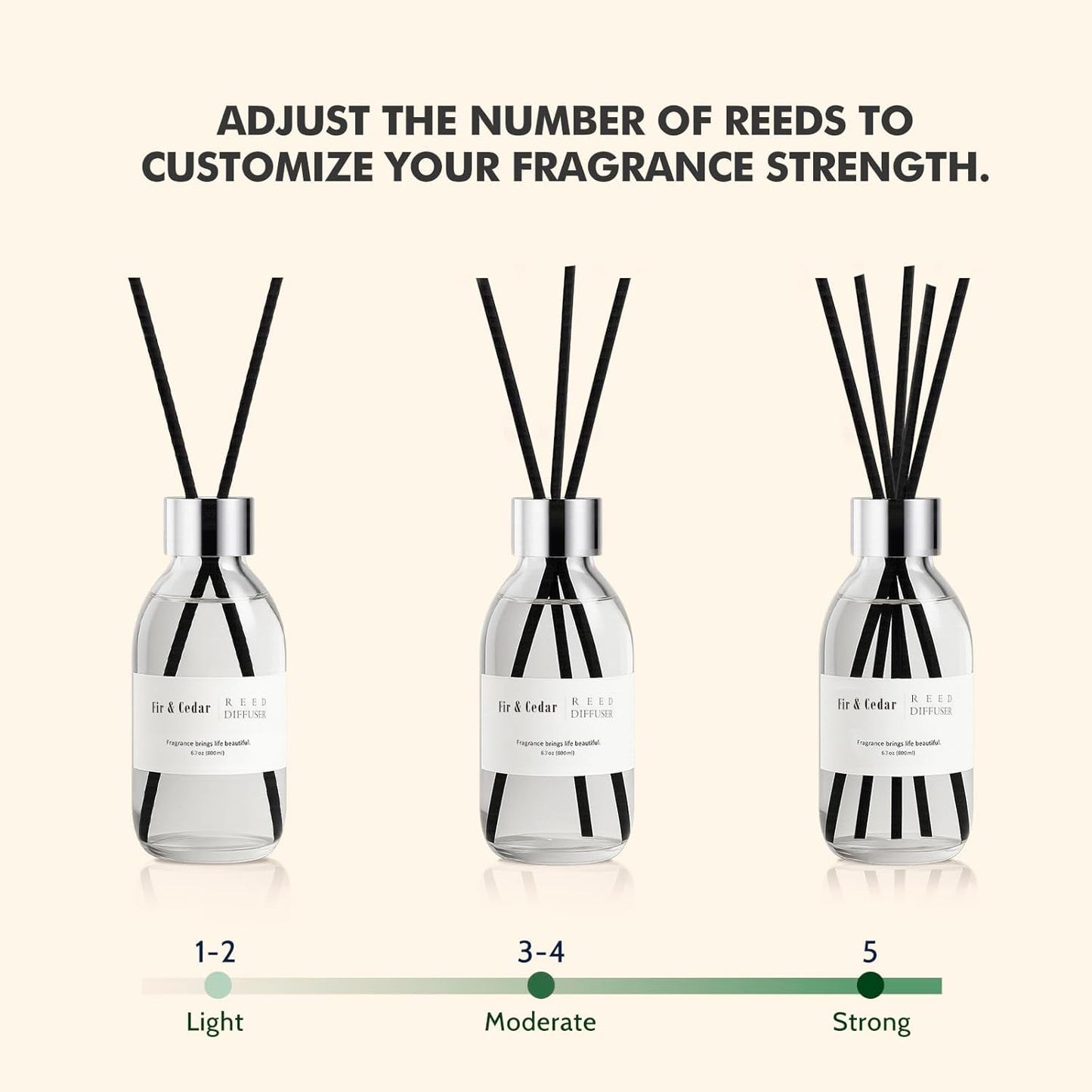 Clesh Reed Diffuser Set, 6.7 oz Eucalyptus Scented Diffuser with Sticks, Home Fragrance Reed Diffuser for Bathroom Shelf Decor