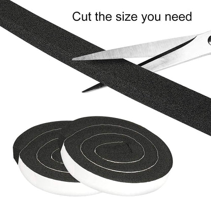 Seal Foam Tape,1/2 Inch W x 1/8 Inch T Weather Stripping for Door and Window,High Density Single Sided Closed Cell Door Insulation Weather Strip, 3 Rolls Total 50FT Black